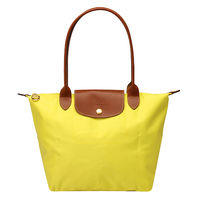 LONGCHAMP 長提把尼龍水餃包-小-檸檬黃-2605089