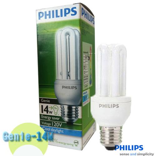 【飛利浦PHILIPS】Genie 14W 3U省電燈泡2入特惠組