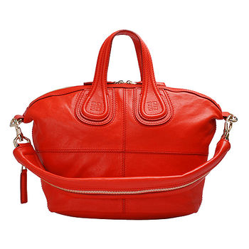 GIVENCHY NIGHTINGALE SMALL羊皮手提/肩背二用包(小-桔紅)13L5007002-610-ORA