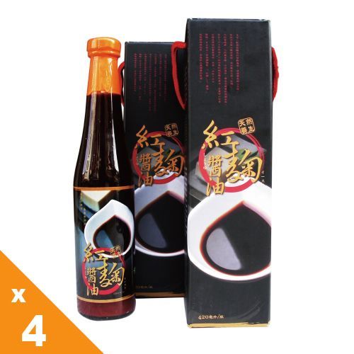 【台灣綠源寶】紅麴醬油(420ML/瓶)x4瓶組  