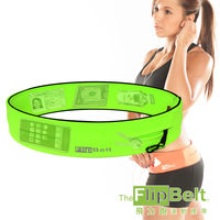 FlipBelt 美國飛力跑運動腰帶(螢光綠) FB-Green 運動 路跑 三鐵