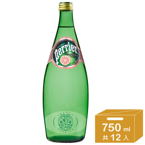 法國Perrier 氣泡天然礦泉水-葡萄柚口味 (750mlx12瓶)  
