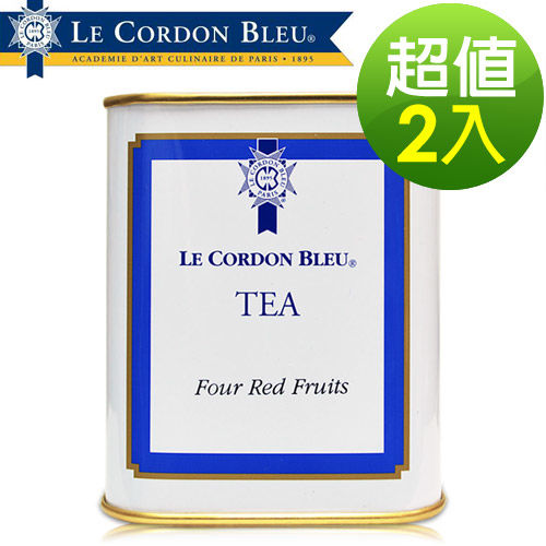 法國藍帶精選-四紅莓風味水果茶葉超值2入組(125g/罐)  