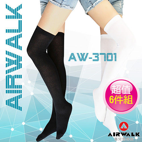 AIRWALK純棉 膝上襪 長筒襪 200細針(一組6雙)