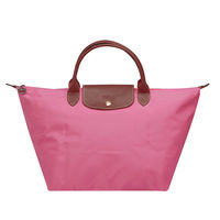 LONGCHAMP 新色上市短把尼龍水餃包(中-泡泡粉)1623089-168