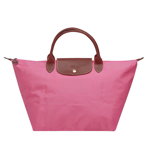 LONGCHAMP 新色上市短把尼龍水餃包(中-泡泡粉)1623089-168