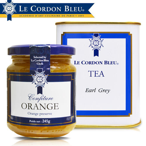 法國藍帶柳橙果醬 (245g/罐)*3+皇家伯爵茶(125g/罐)*2 超值組  