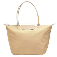 LONGCHAMP Le Pliage Neo系列尼龍長把水餃包(大-米色)1899578-005