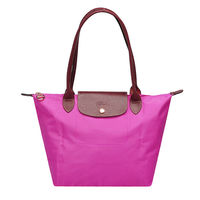LONGCHAMP 新色上市長提把尼龍水餃包(小-泡泡粉)2605089-168