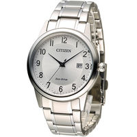 星辰 CITIZEN 光動能復古時光經典腕錶 AW1231-58B 銀