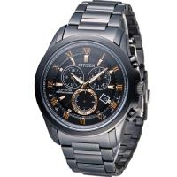 星辰 CITIZEN 光動能雙時區萬年曆限定腕錶 BL5545-50E 黑