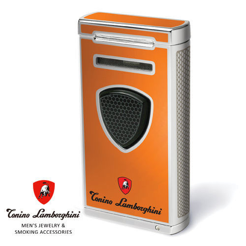 義大利 藍寶堅尼精品 - 附雪茄圓剪PERGUSA LIGHTER 打火機(橘色) ★ Tonino Lamborghini 原廠進口 ★