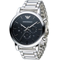EMPORIO ARMANI Classic 英倫簡約風計時腕錶 AR1894 黑