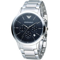 EMPORIO ARMANI Classic 都會型男計時腕錶 AR2486 黑