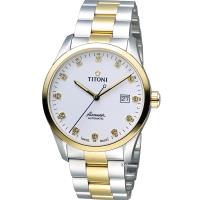 TITONI Airmaster 空霸Day-Date機械腕錶 83743SY-582 雙色款