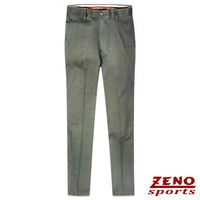 ZENO傑諾 細直紋輕棉無摺休閒褲‧卡其綠32~42
