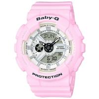 【CASIO】 BABY-G 舒芙蕾春色雙顯膠帶電子錶-櫻花粉 (BA-110BE-4A)