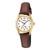 【CASIO】輕盈女腕表-金圈+企鵝白盤+紅棕皮帶 (LTP-1094Q-7B6)