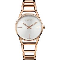 Calvin Klein CK Stately時尚鏤空手環腕錶-銀x玫瑰金/33mm K3G23626