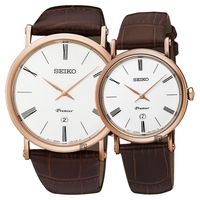 SEIKO 精工 Premier 系列超薄石英對錶 7N39-0CA0J 7N89-0AY0J SKP398J1 SXB436J1