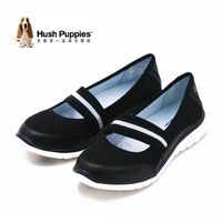 Hush Puppies SATOMI TRICIA系列 潮流平底休閒女鞋-黑(另有深藍)
