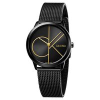 Calvin Klein CK Minimal 經典大LOGO腕錶 黑 35mm K3M224X1