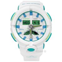G-SHOCK CASIO / GA-500WG-7A / 卡西歐夏日涼爽指針數位雙顯橡膠手錶 白綠色 52mm