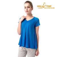 【hilltop山頂鳥】女款吸濕排汗上衣S04FG4寶藍