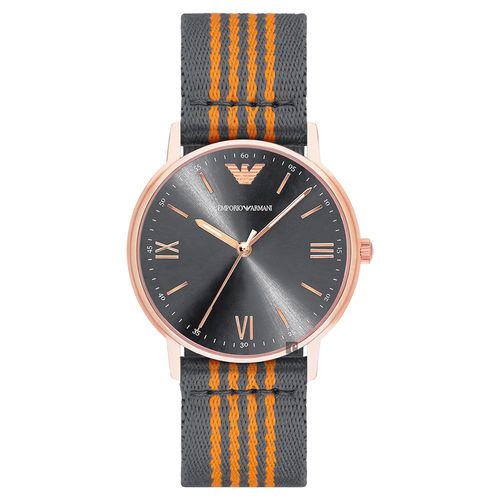 Emporio Armani Dress 亞曼尼軍式風腕錶 灰x雙色 43mm AR11014