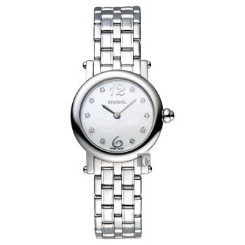 Standel 詩丹麗60週年系列真鑽女錶 珍珠貝x銀 28mm 6S1604-121S-WM