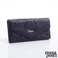 Diana Janes 牛皮 玫瑰壓花 信封夾