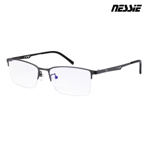 【Nessie尼斯眼鏡】抗藍光眼鏡-薄鋼系列-商務黑 