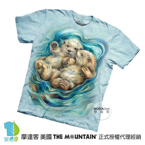 【摩達客】(預購)( 男童/女童裝)美國進口The Mountain 恩愛水獺 純棉環保短袖T恤