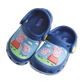《布布童鞋》 粉红猪小妹佩佩猪与乔治蓝色布希鞋(15~20公分) [ ajx