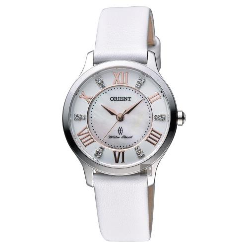 ORIENT 美麗情報晶鑽女錶 珍珠貝x白 31mm FUB9B005W