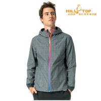 【hilltop山頂鳥】男款超輕量抗UV超潑水外套S02M88深灰反光格紋