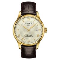 TISSOT 天梭 Le Locle 80小時動力儲存機械腕錶 白x咖啡 40mm T0064073626300