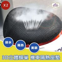 機車隔熱座墊 3D立體蜂巢式網狀 防熱座墊 排水透氣防滑 超值二入組 (PG CITY)