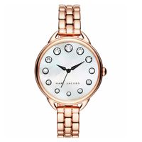 Marc Jacobs Betty 摩登晶鑽女錶 珍珠貝x玫塊金 35mm MJ3515