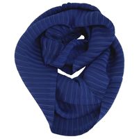 ISSEY MIYAKE 三宅一生 PLEATS PLEASE百褶雙色直紋頸圍(中/寶藍)