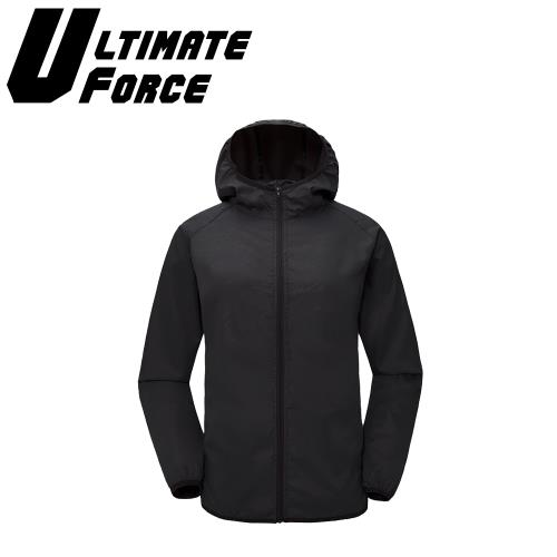 Ultimate Force「活力」男女輕量連帽運動外套-黑色