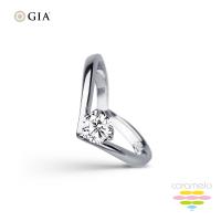 彩糖鑽工坊 GIA 1克拉 D/SI2 3EX+頂級北極光車工 18K V形鑽戒