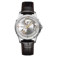Hamilton Jazzmaster 鏤空機械腕錶 銀x咖啡 40mm H32565555