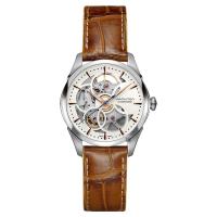 Hamilton Viewmatic Skeleton Lady 機械女錶 咖啡皮帶 36mm H32405551