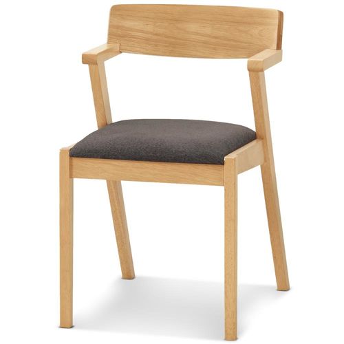 【椅吧】北歐自然木紋色實木布面餐椅(兩色可選)