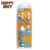 【BabyTiger虎兒寶】HAPPY MET 兒童教育型語音電動牙刷 (附替換刷頭X1) - 藍精靈款
