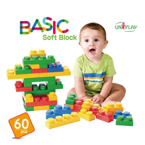 UNiPLAY抗菌軟積木BASIC款 60PCS