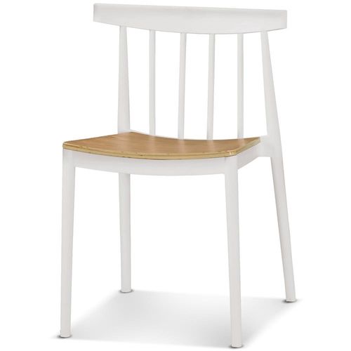 【椅吧】日系簡約白色造型休閒椅