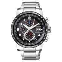 CITIZEN 星辰 光動能萬年曆電波錶 黑x銀 43mm AT8124-83E