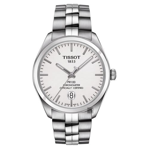 TISSOT天梭 PR100 Powermatic 80 天文台機械錶 銀 39mm T1014081103100